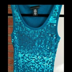 Turqoise Sequin Tank